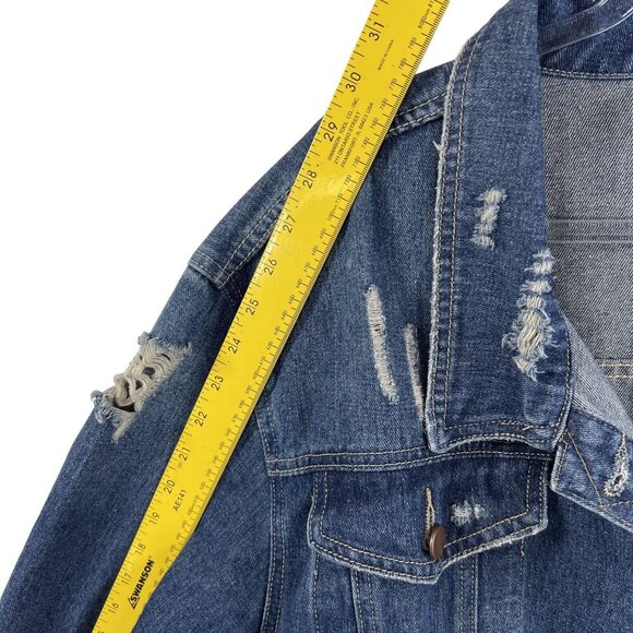 Jack & Avery Womens 3XL Outerwear Destroyed Distressed Denim Ripped Jean Jacket - Picture 10 of 16